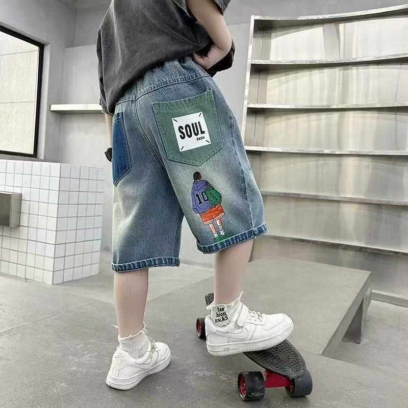 男童短裤牛仔裤夏季薄款儿童七分裤2025新款中大童裤子时尚帅气潮