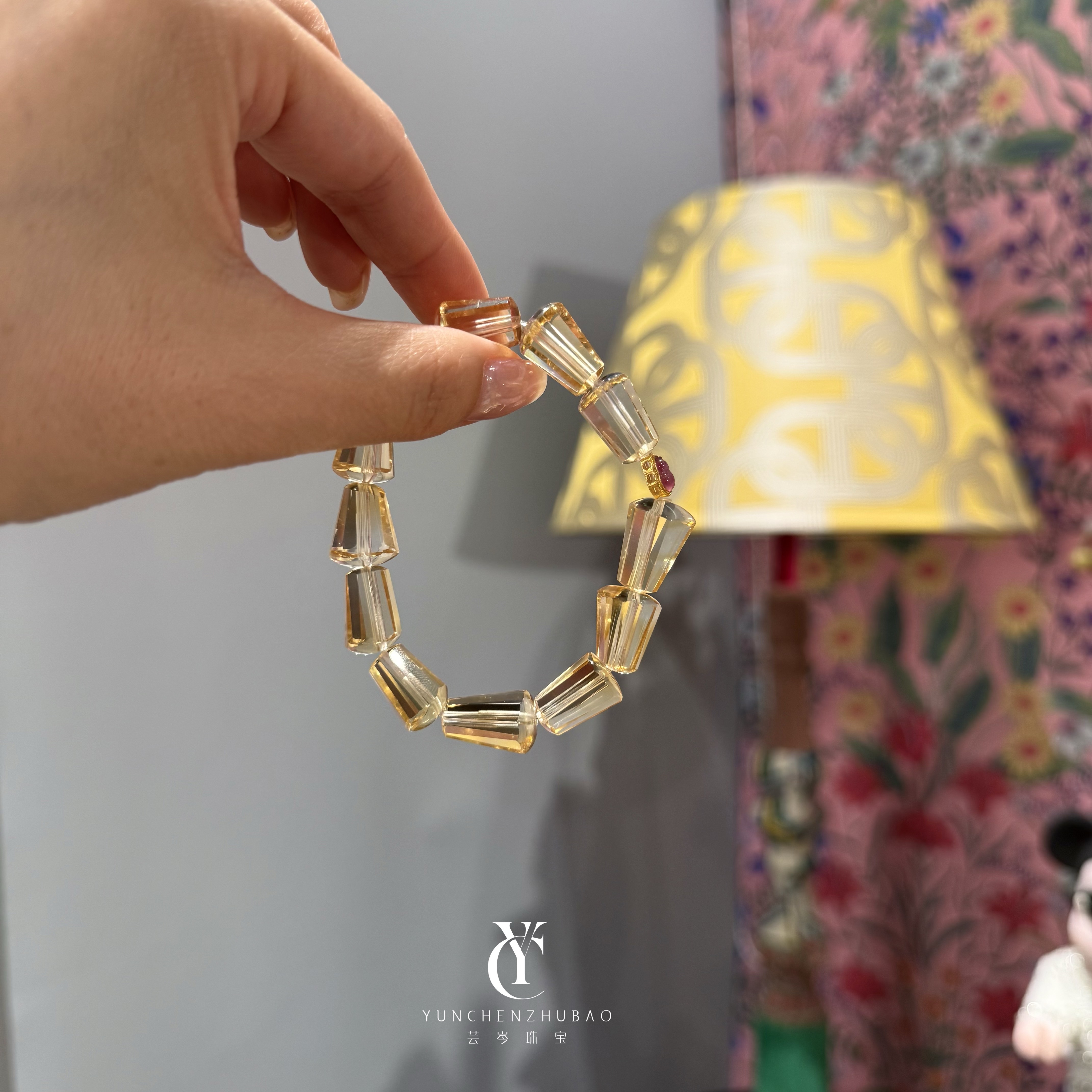 黄水晶设计款手串