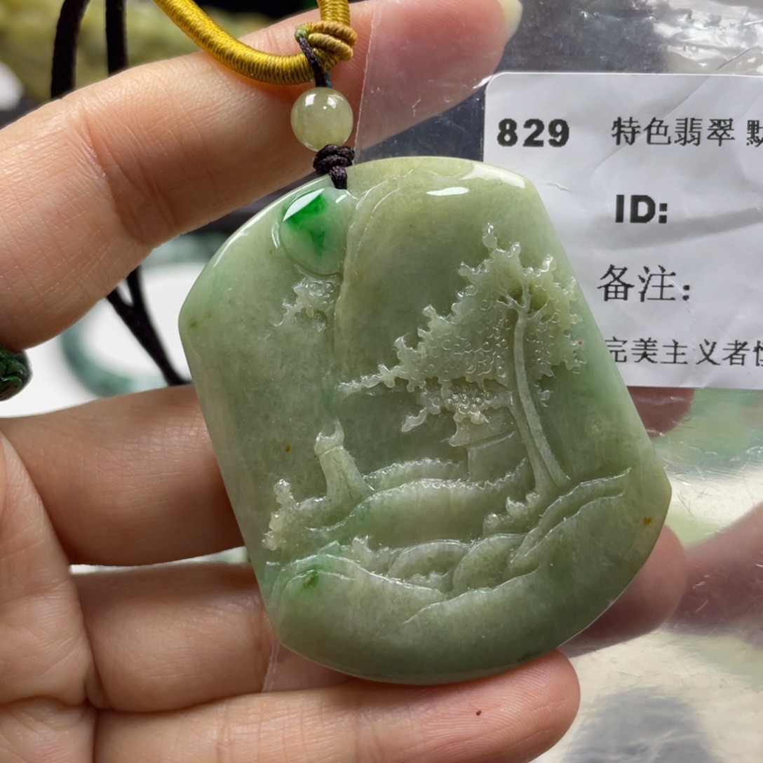 翡翠未镶嵌颈饰牌子