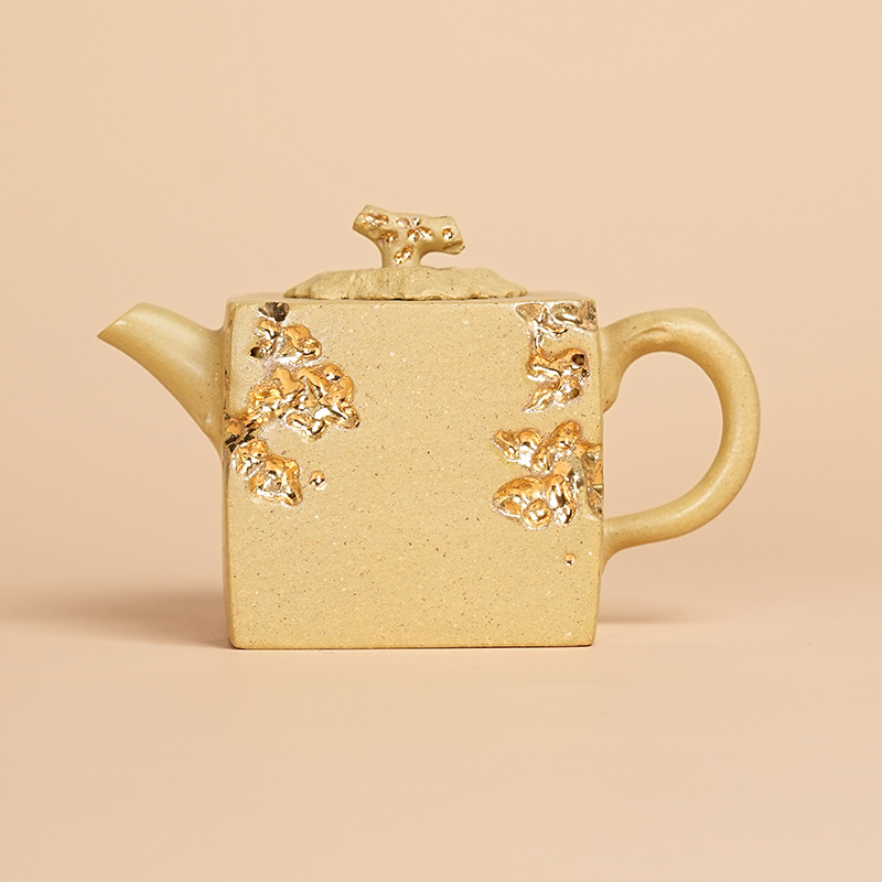 【闪购商品】本绿一方凝时柿紫砂壶D387