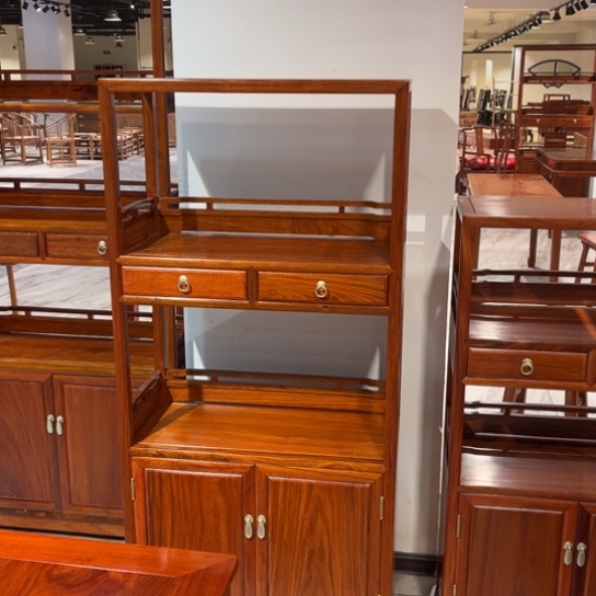 紫檀木类家具弘*缅花层架