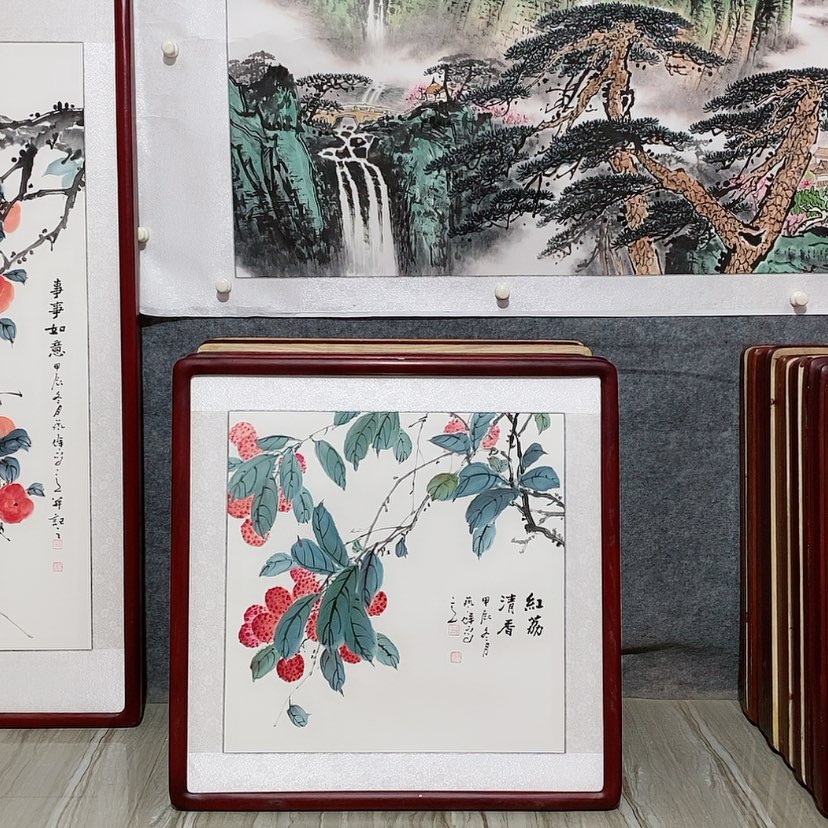 【闪购商品】国画书画作品带框65×65厘米