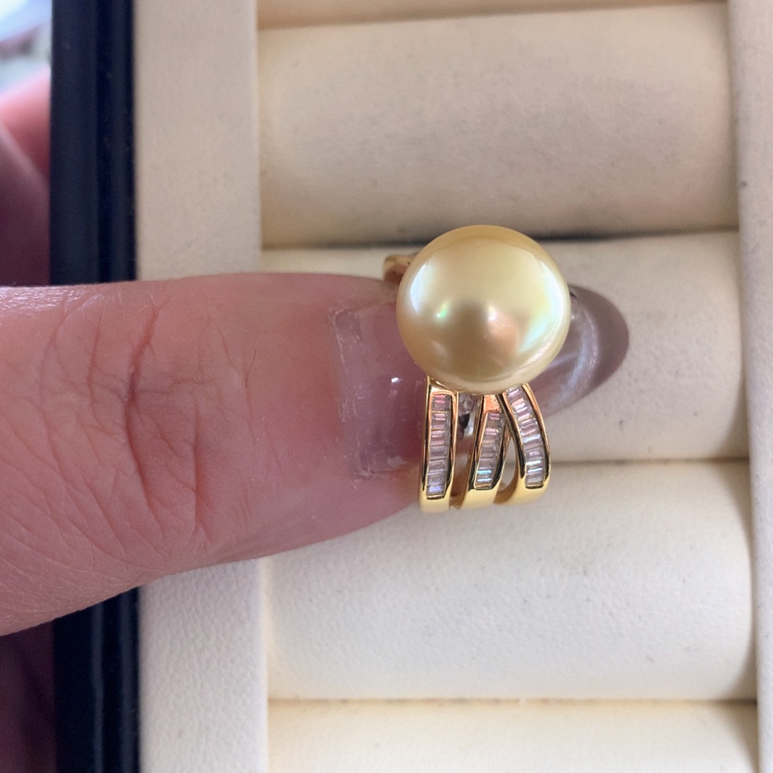 海水珍珠戒指银S925镶嵌