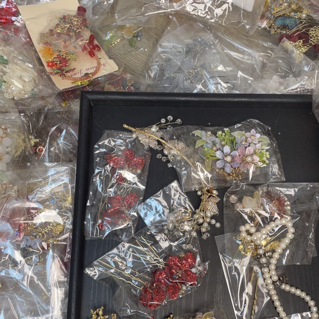 混合材质新娘头饰默认微瑕不退换