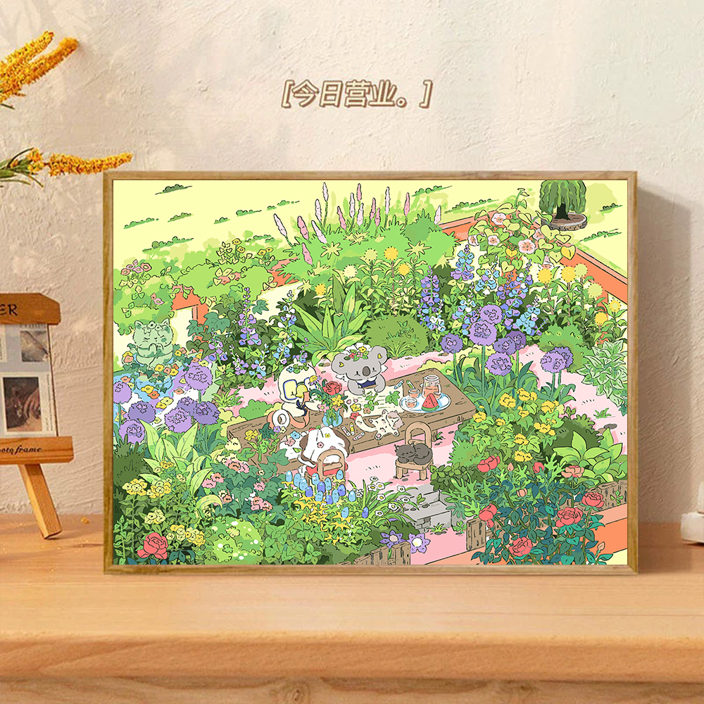 【森林手作下午茶】DIY数字油画插画系解压填色丙烯手工装饰画
