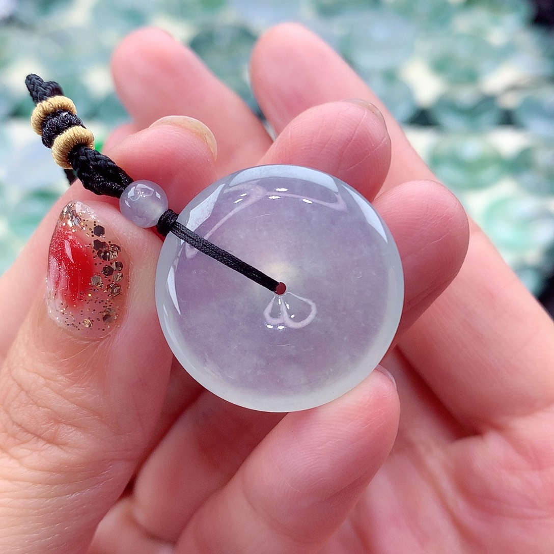 翡翠未镶嵌颈饰编号29-尺寸24.9/5.8