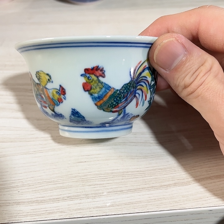 瓷片景德镇陶瓷杯子。绿。