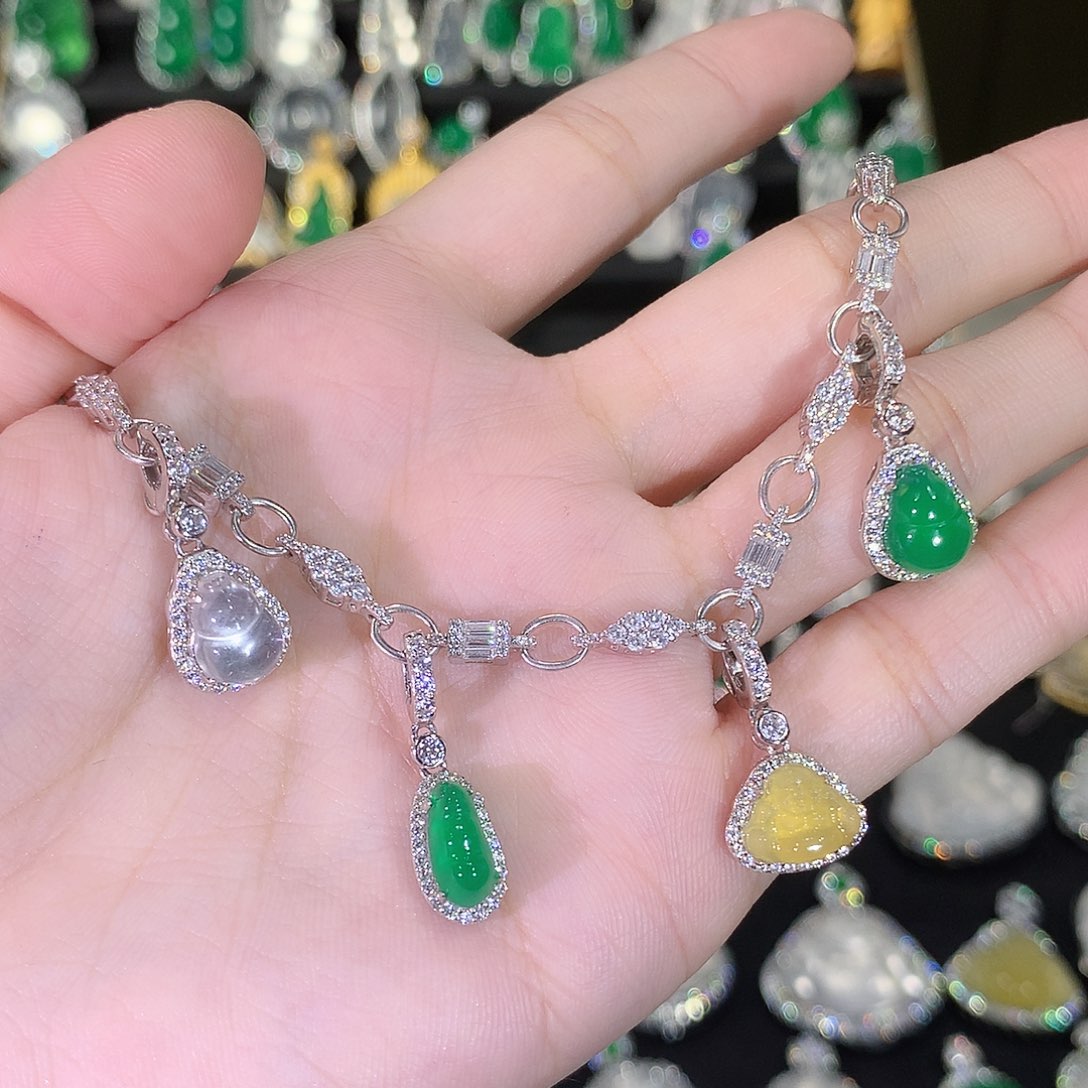 玛瑙/玉髓银S925镶嵌手链