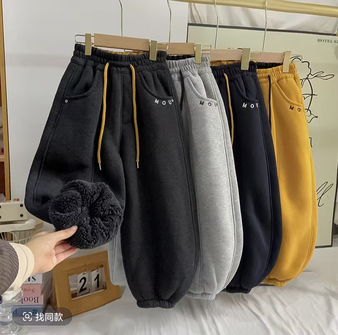 【一条过冬850克葵花绒】加厚男女童冬季中大童休闲运动裤