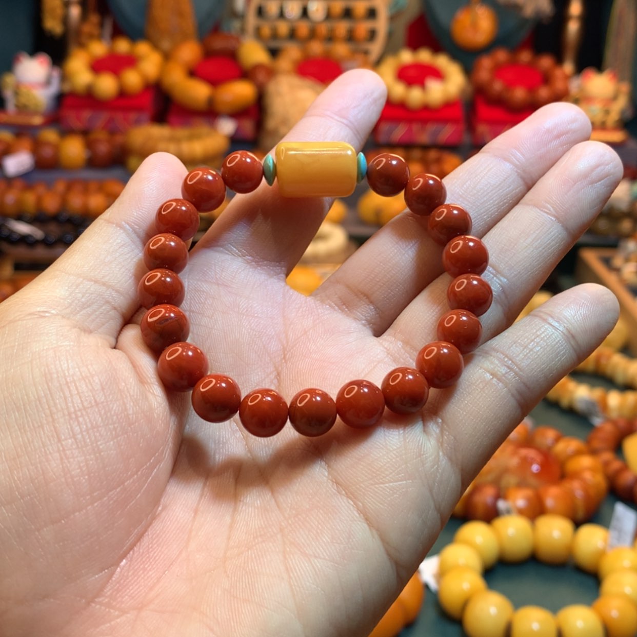 【闪购商品】南红玛瑙手链未镶嵌墨*南红手串