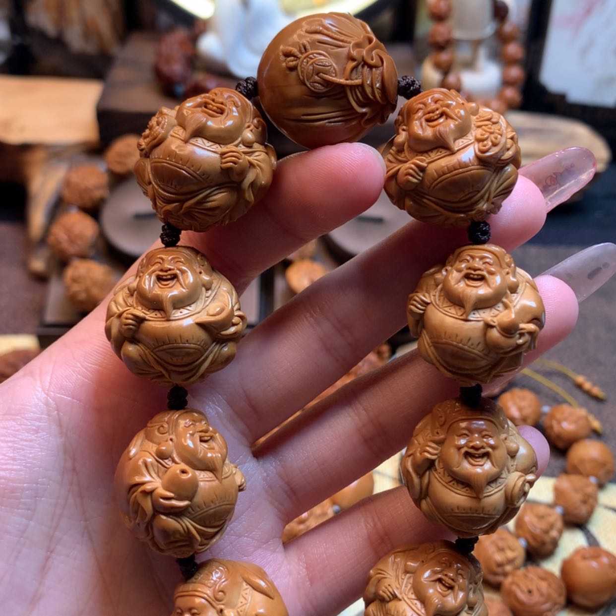 【闪购商品】橄榄核手串八宝财神