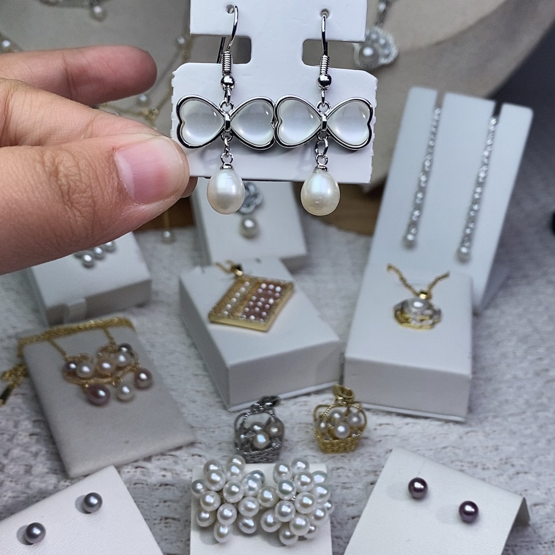 耳饰淡水珍珠银S925镶嵌