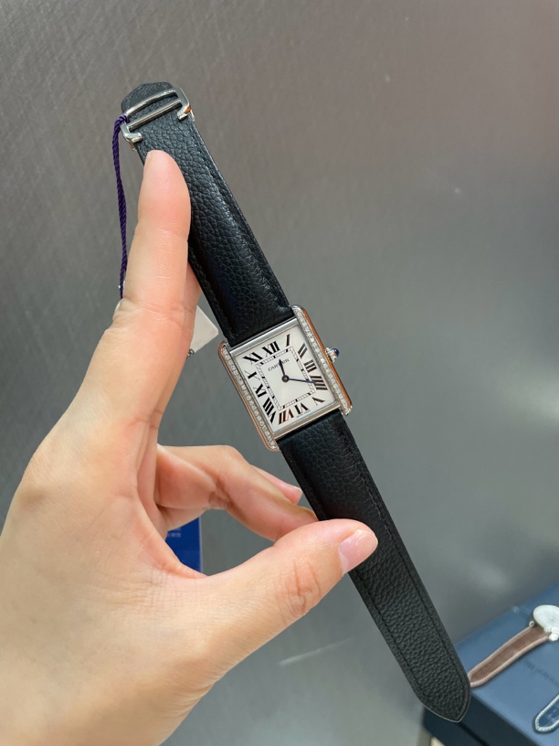 95新 Cartier/卡地亚 志杰/坦克系列/单表后镶钻女士