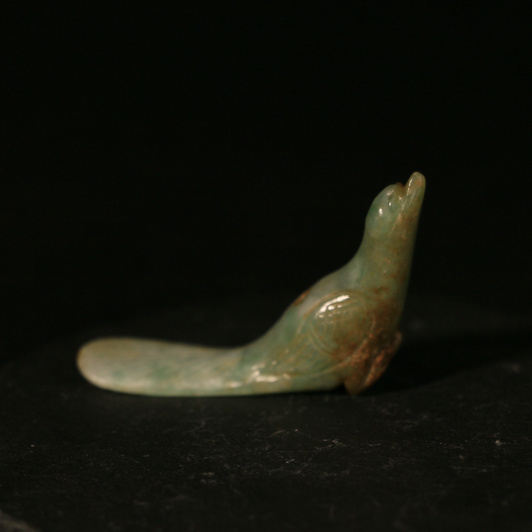 12K19  清 翡翠鸟吊坠