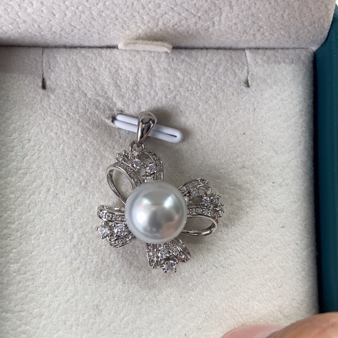 海水珍珠银S925镶嵌吊坠(不含链)