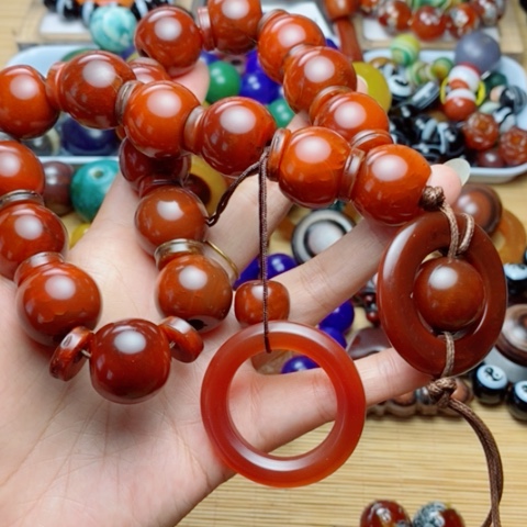 方***犬玛瑙/玉髓合金珠宝半成品