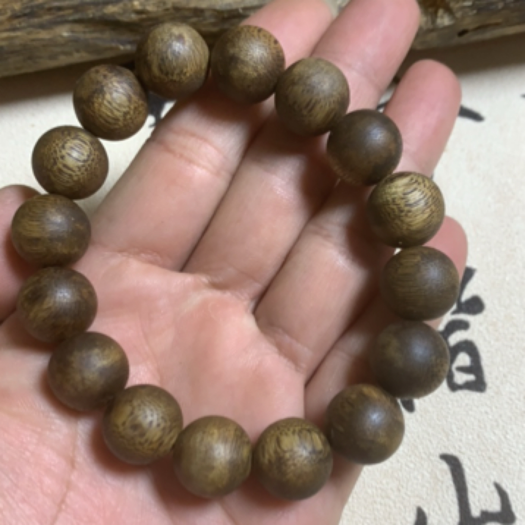 沉香沉香男士手串绿棋楠1.4规格16颗珠15克花蜜香甜醇厚