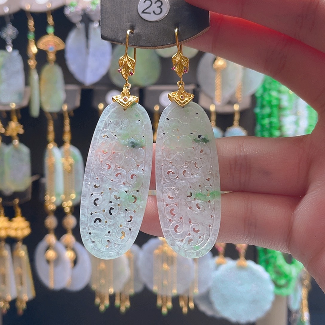 翡翠未镶嵌耳饰翡翠