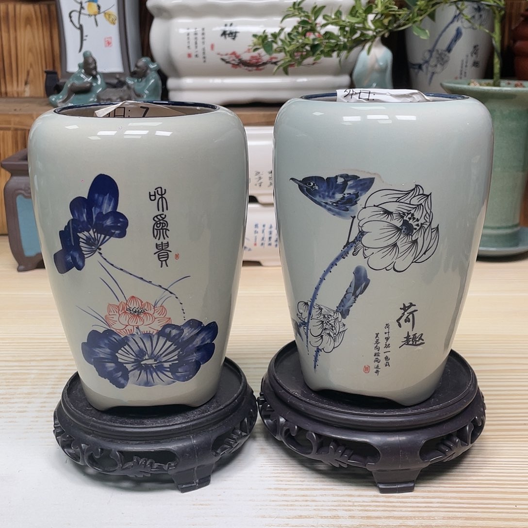 紫砂花盆陶瓷艺术花盆陶瓷