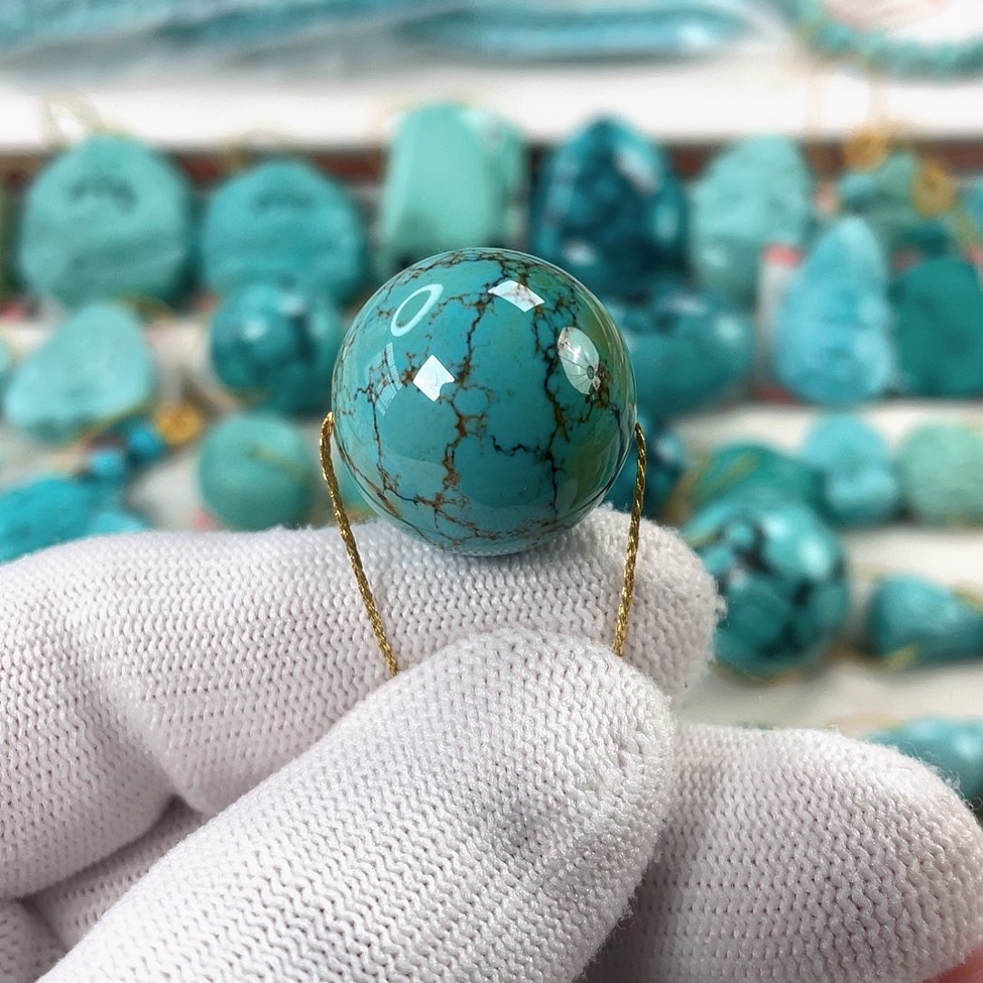 绿松石未镶嵌车挂尺寸20.6