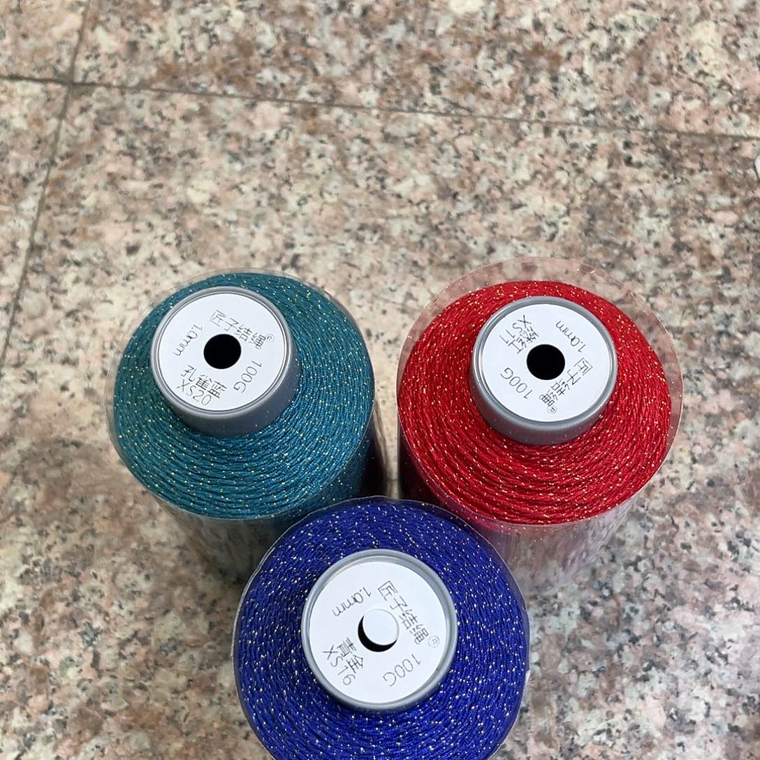 聚酯纤维1.0mm100克手搓棉—燃红+孔雀蓝+青金