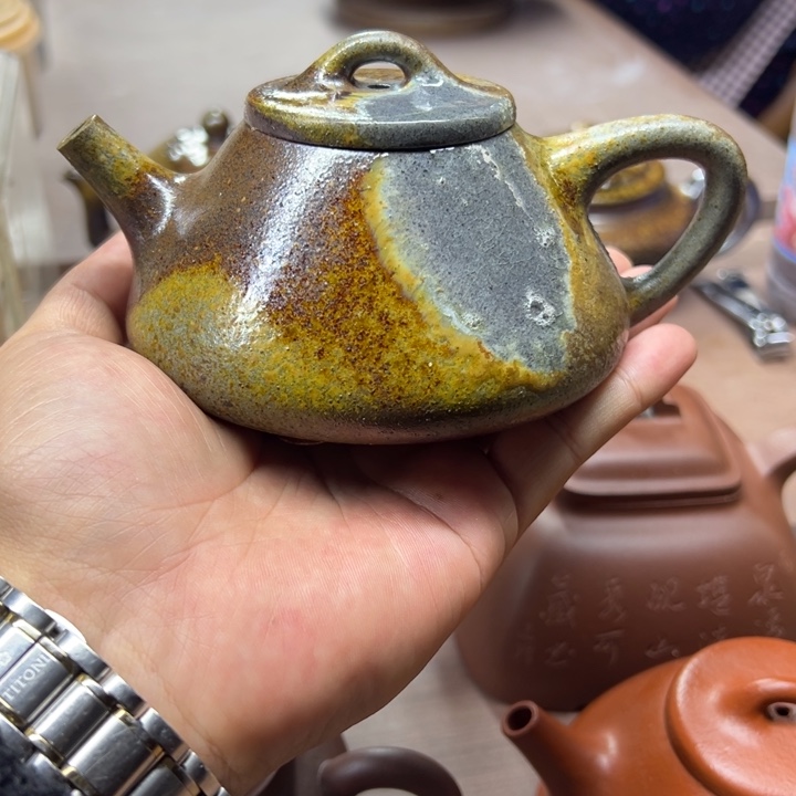 紫砂茶壶柴烧段泥子冶石瓢300cc