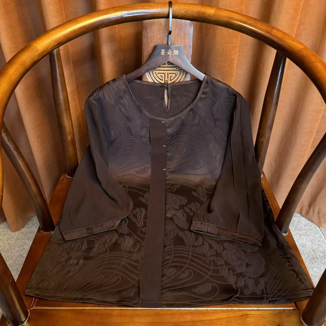 【佳夕】时尚新中式复古提花轻奢夏季外套气质百搭显瘦上衣