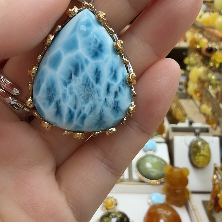 针钠钙石（海纹石）合金珠宝奇石