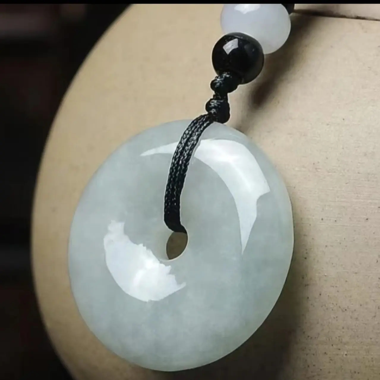 非金属珐琅吊坠 天然玉白色平安扣玉石吊坠项链挂件珠宝