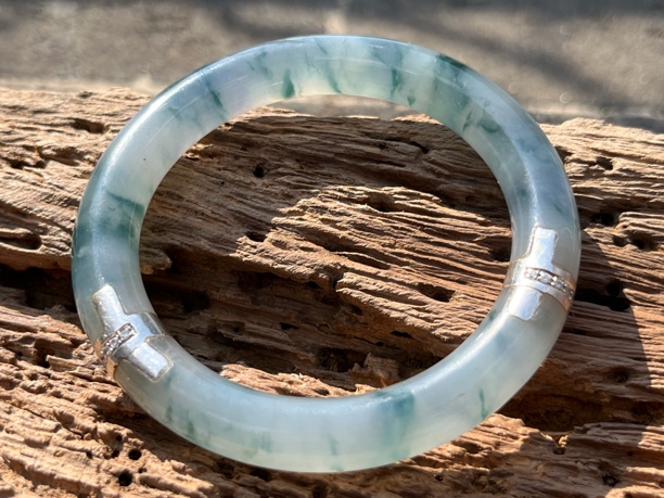 【汉承】冰种飘花圆条设计气质复古饰品