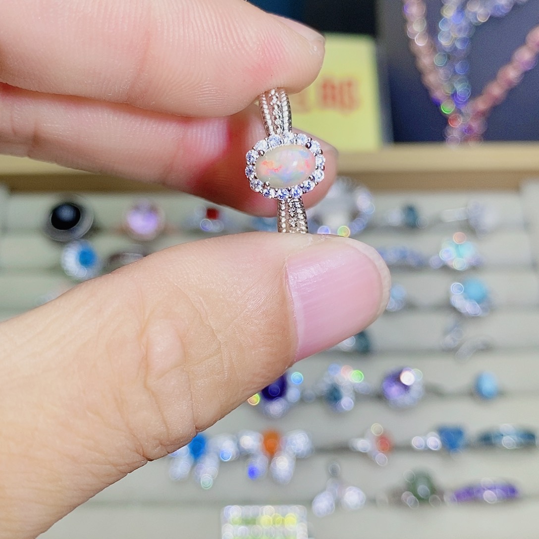 欧泊未镶嵌戒指1556