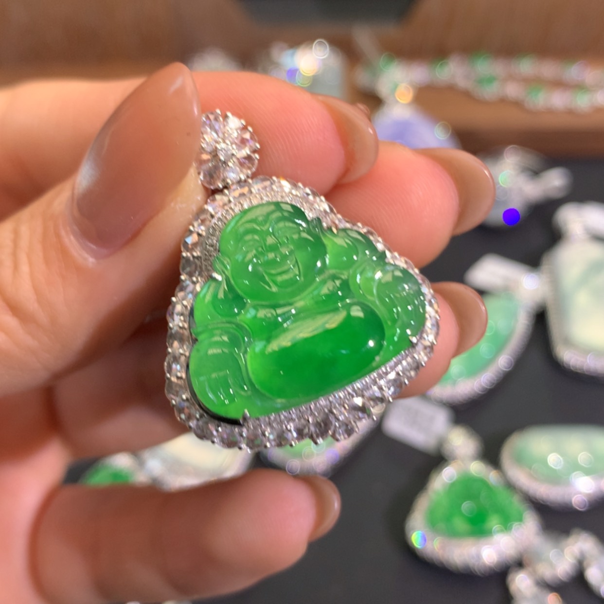 【闪购商品】翡翠吊坠(不含链)18K金镶嵌熙*