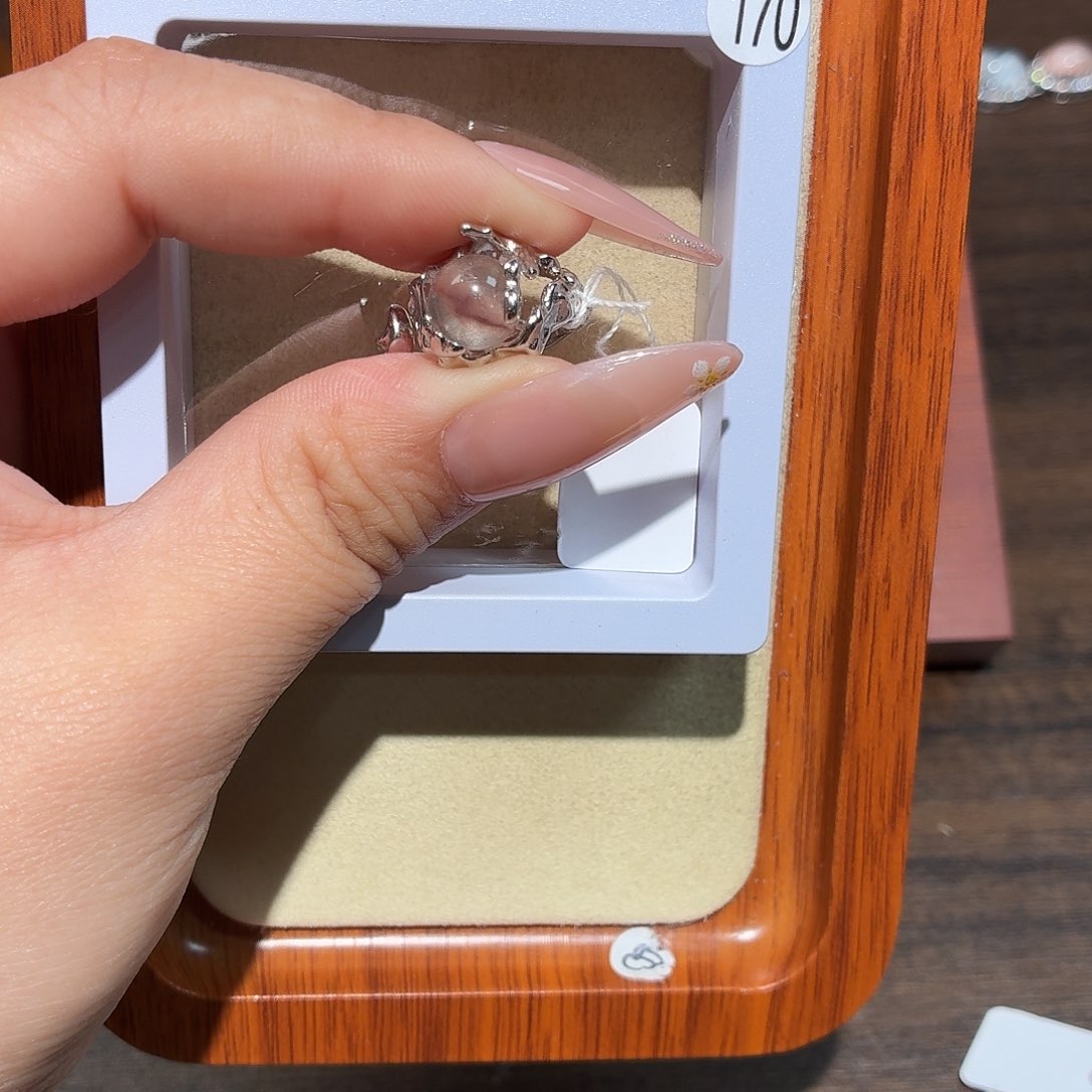 戒指银S925镶嵌水晶长****娘