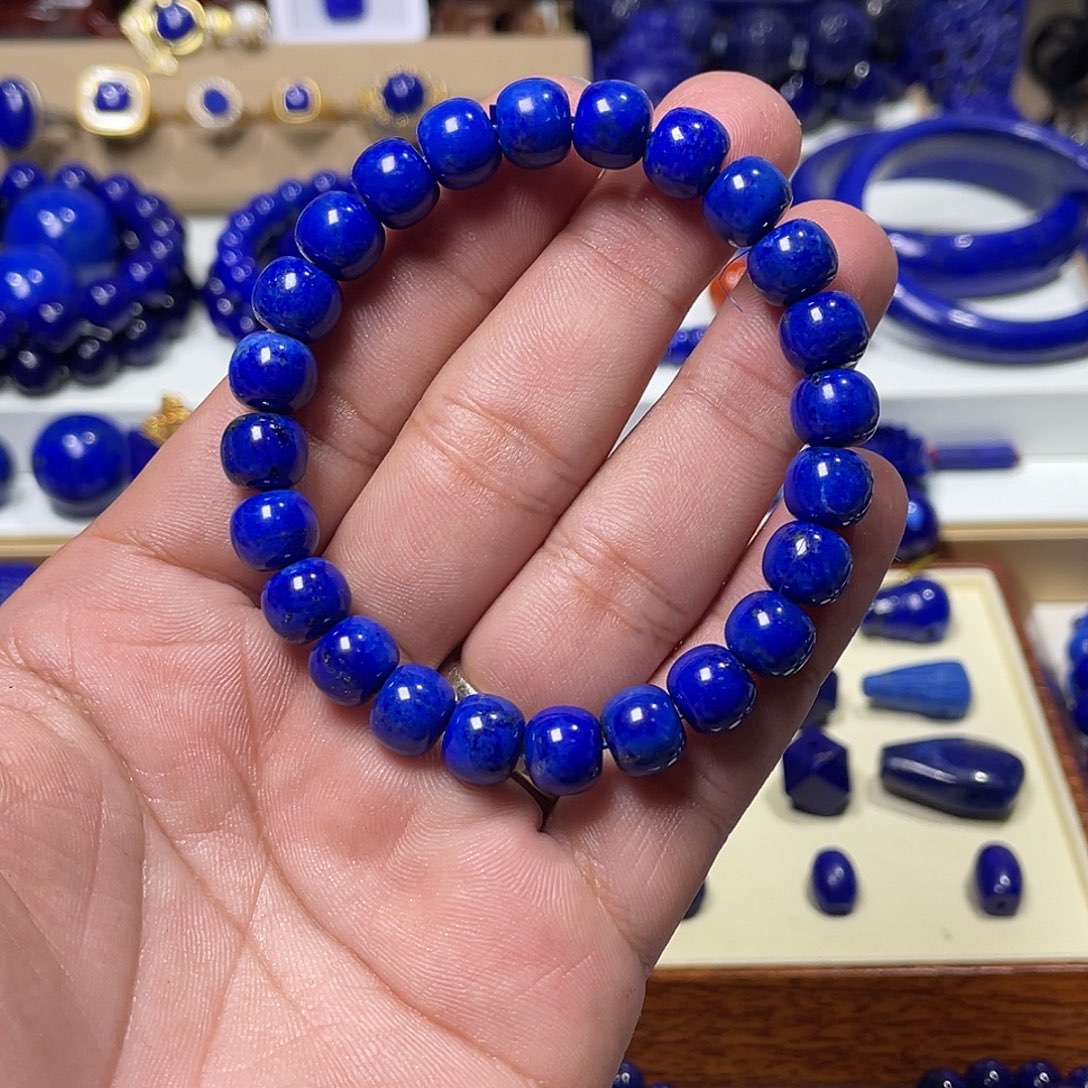 三***青金石未镶嵌精工老型9mm手串