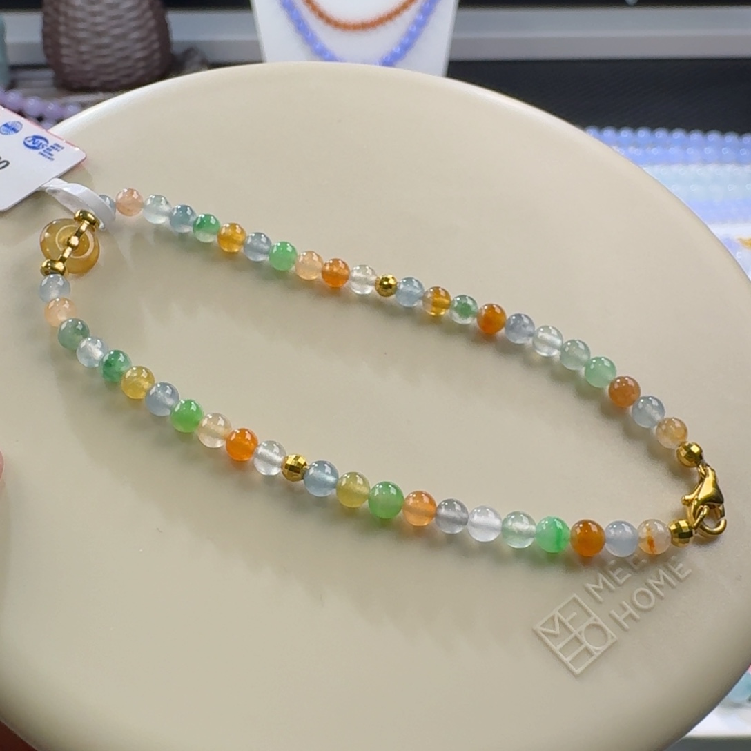 翡翠手链未镶嵌五彩缤纷多宝小米卡3.6+