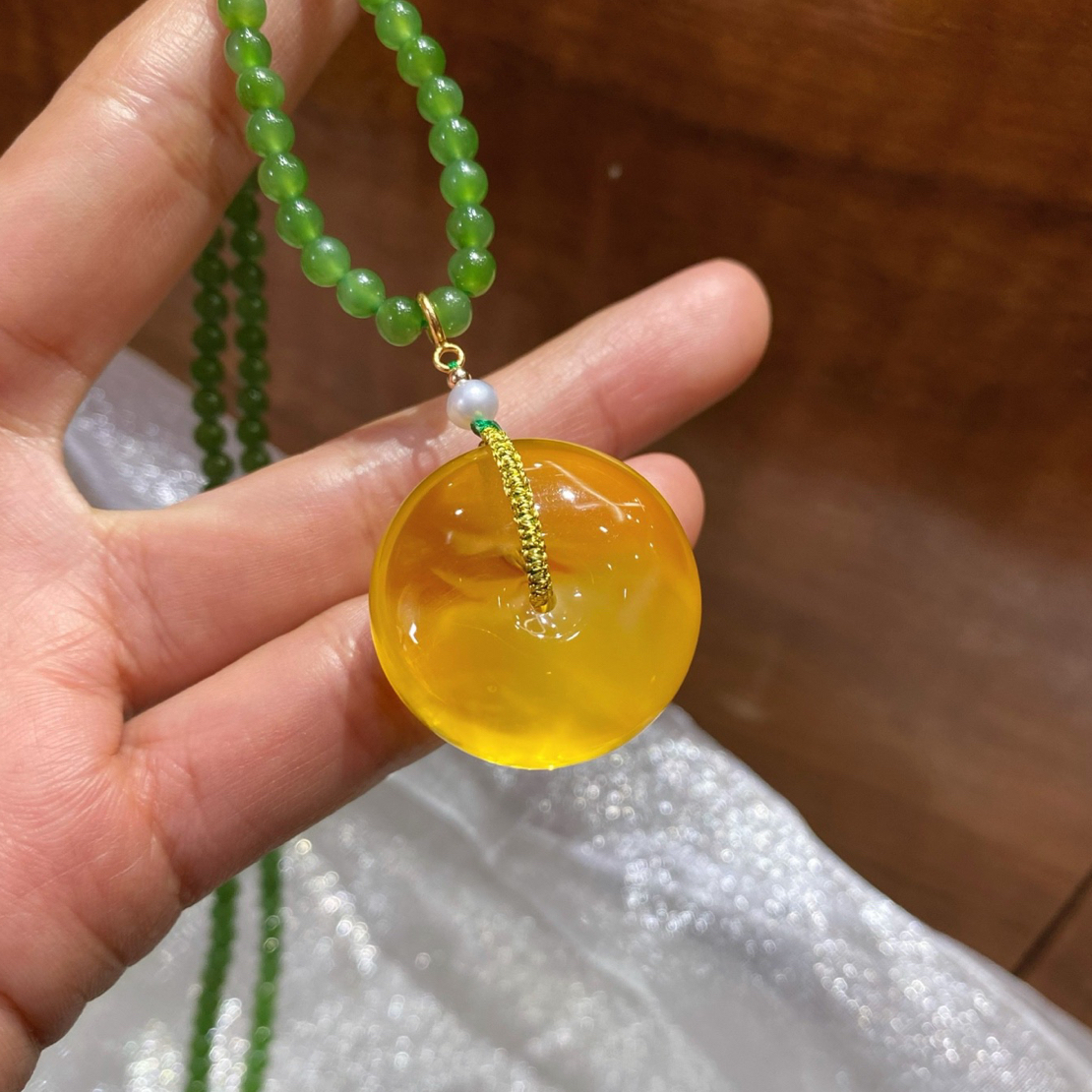 年底回馈‼️天然琥珀蜜蜡金绞蜜万能扣平安扣吊坠不含链