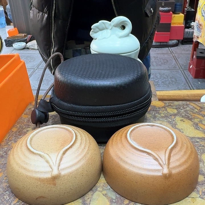 陶烧品茗杯一个组。。品茗