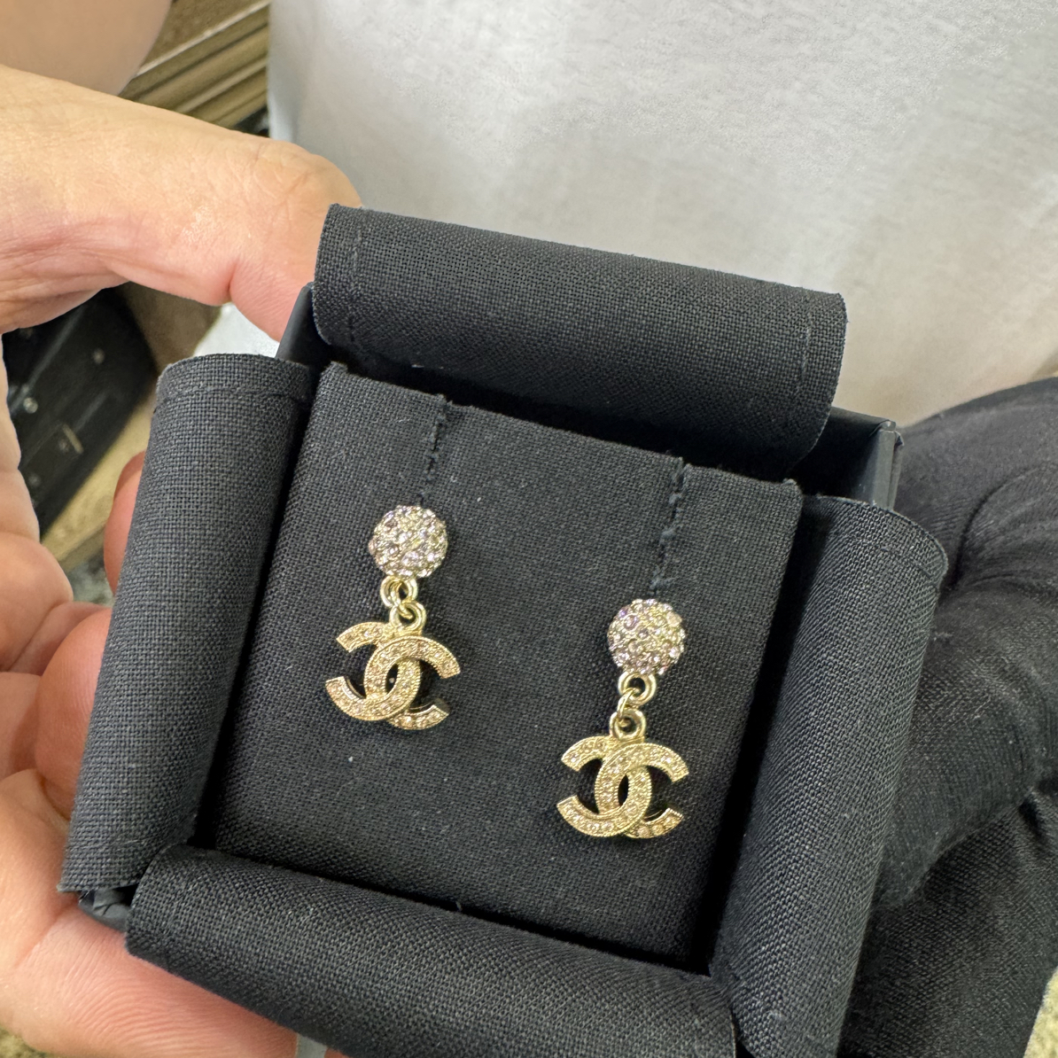 99新 Chanel/香奈儿 chanel金银双C耳钉