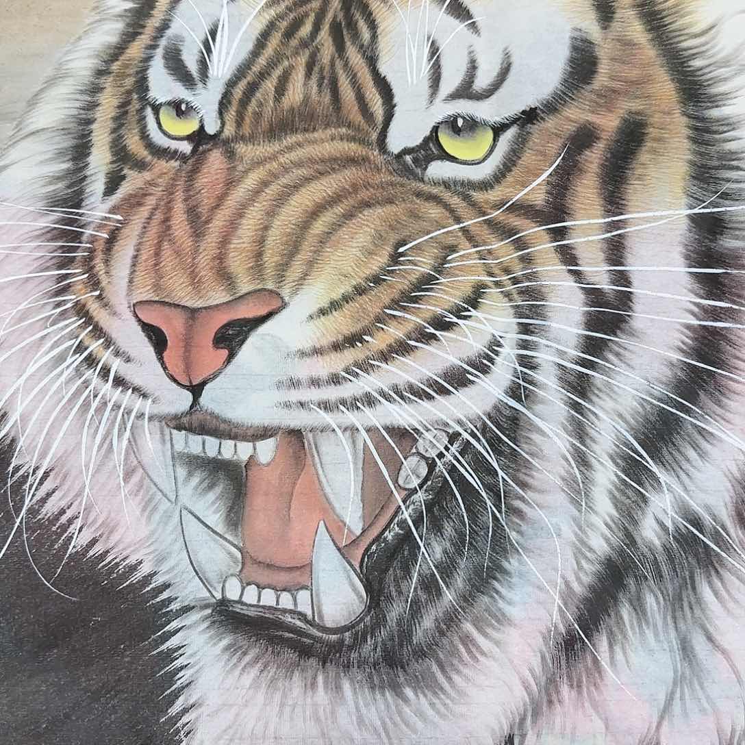 国画喜**梢尺寸70X70手绘作品