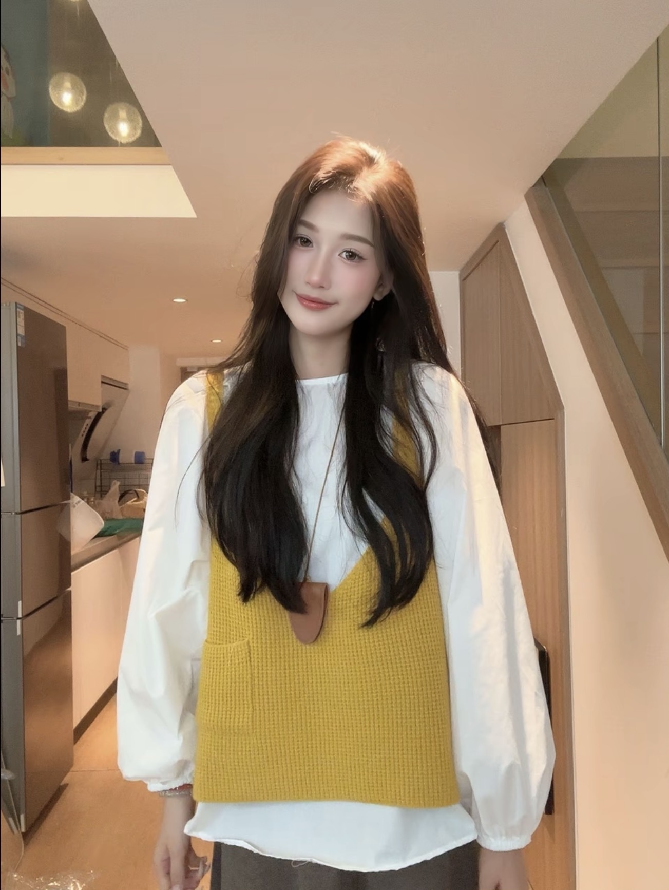 【两件套】韩系chic叠穿毛衣吊带女宽松外穿针织背心百搭休闲小马甲