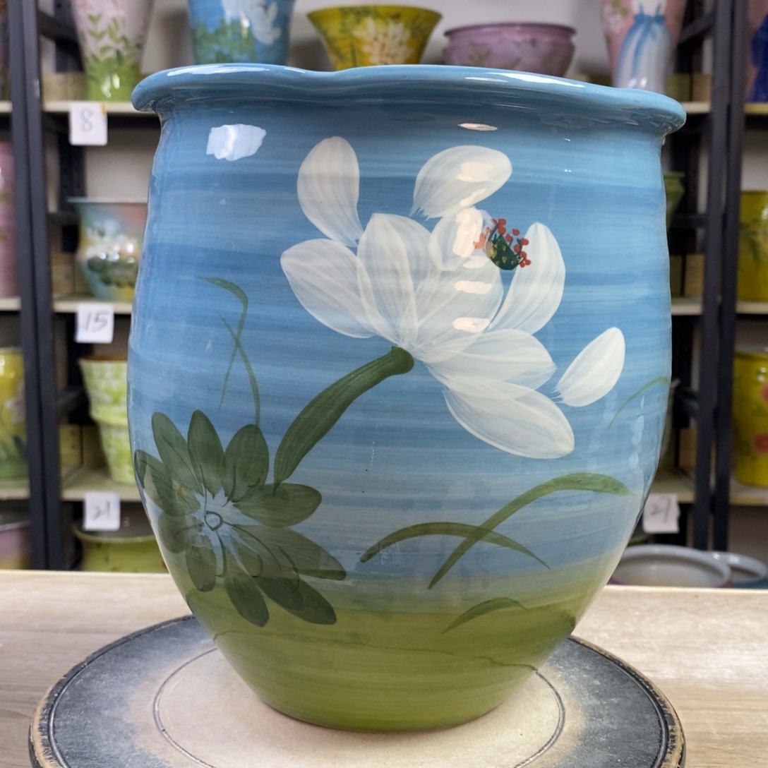 景德镇手工手绘陶瓷花盆