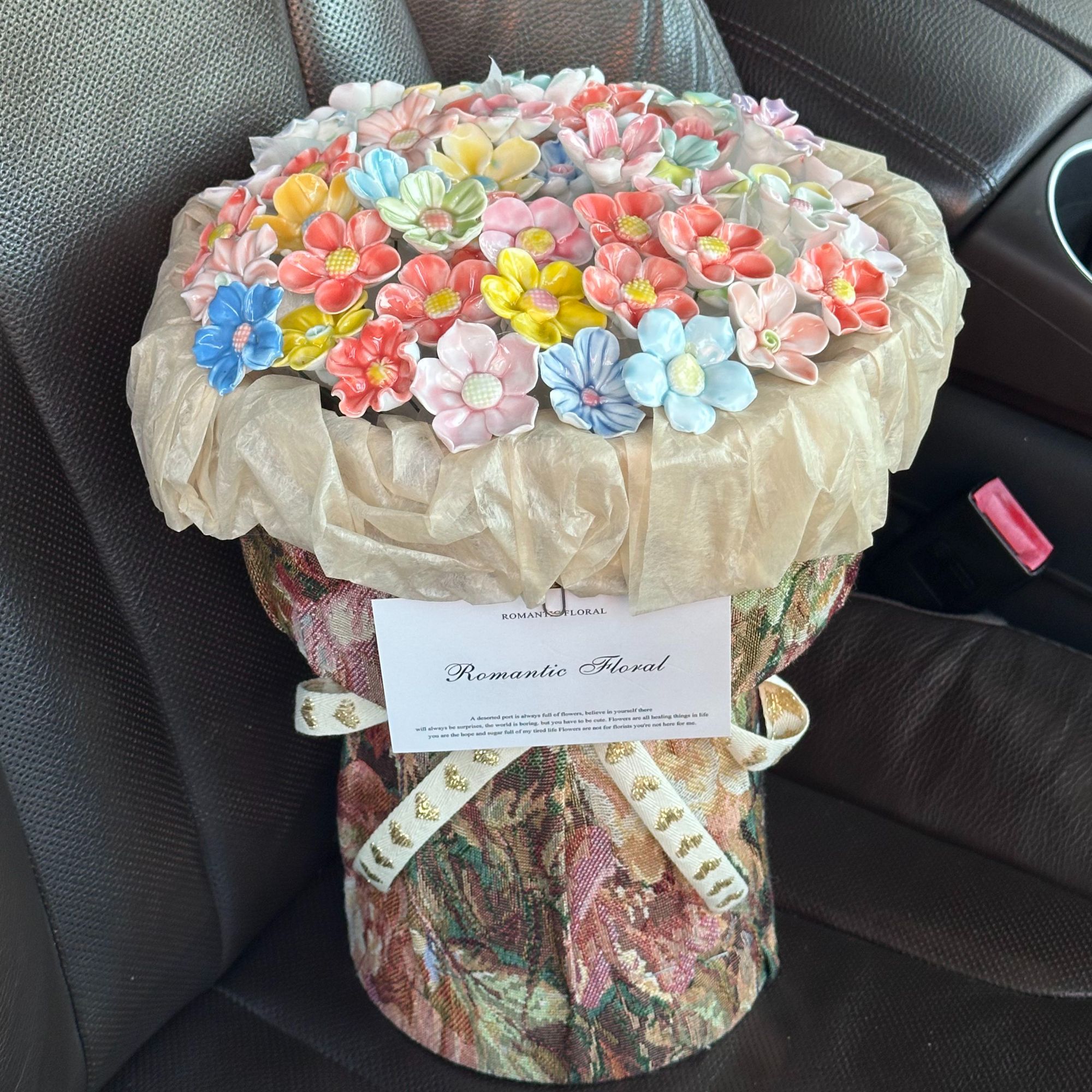 景德镇陶瓷花束成品送女生闺蜜情人节日生日礼物创意永生花