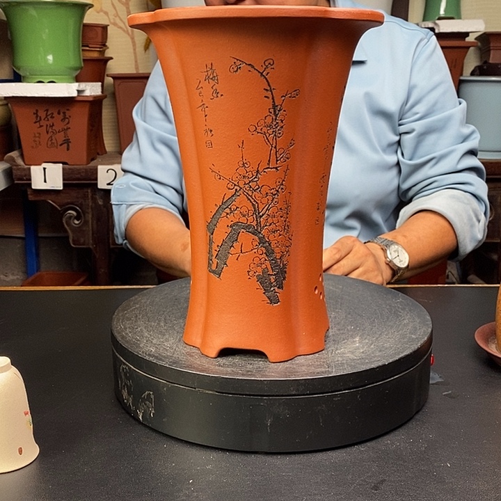 小***风紫砂花盆货号一只H1