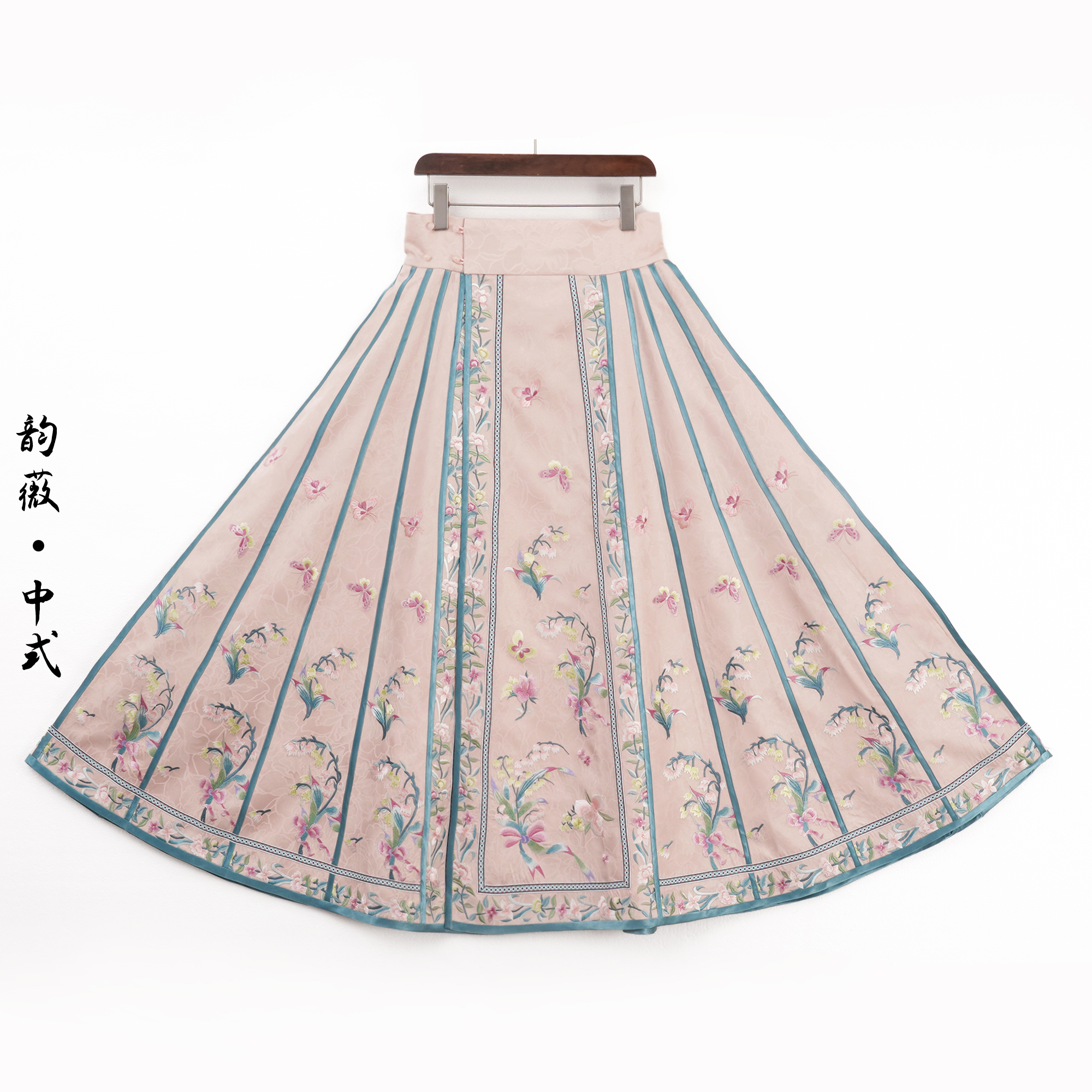 韵薇•中式中国风半身裙刺绣重工复古日常百搭中式马面裙10455