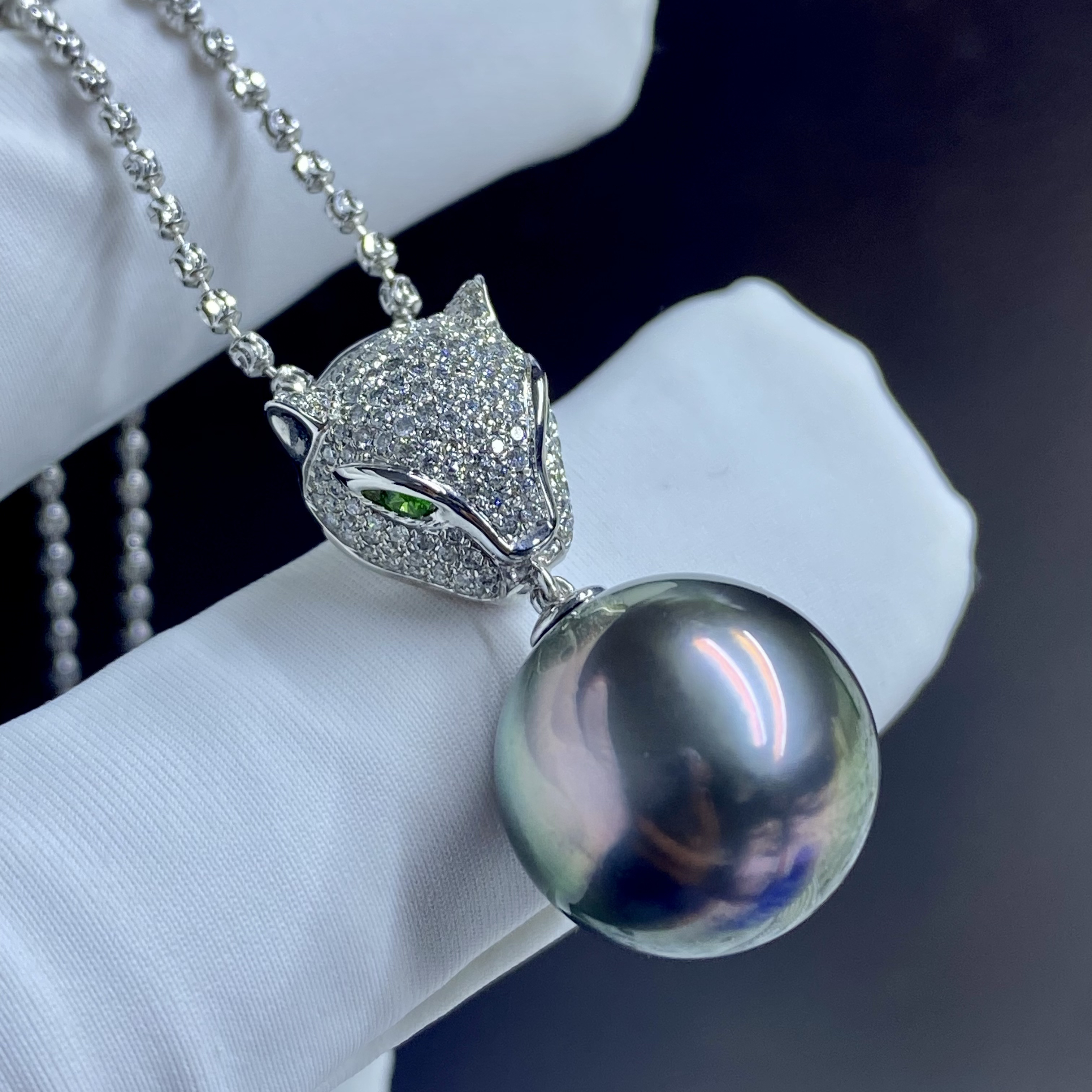 大溪地Lagoo14mm➕，珍珠吊坠附真科研大证