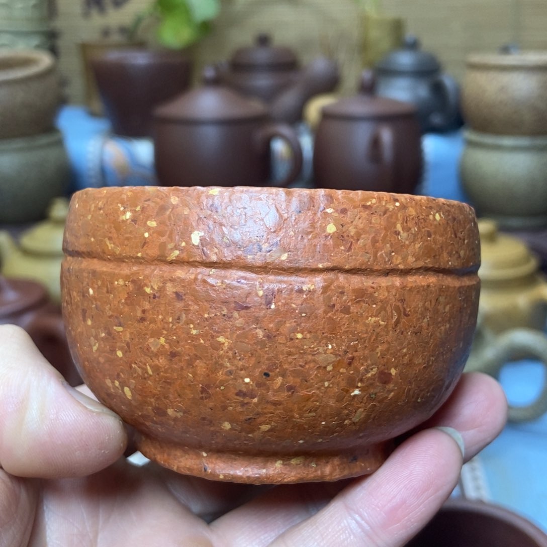 茶杯紫砂八目手工泥130毫升