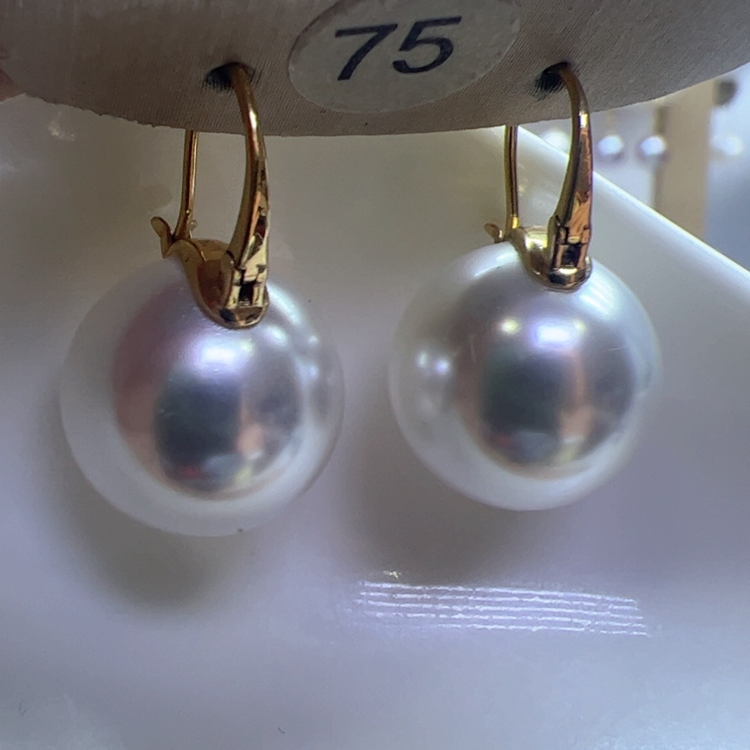 淡水珍珠耳饰18K金镶嵌