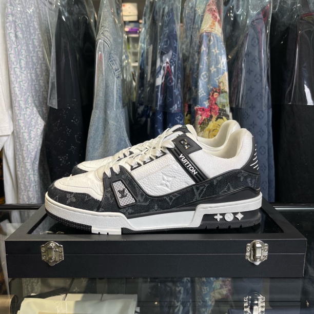 99新 LouisVuitton/路易威登 黑白牛仔板鞋/7码/原盒/已鉴定洗护