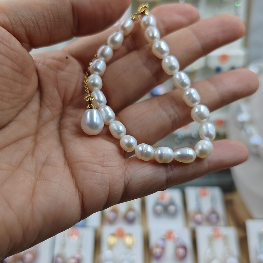 淡水珍珠耳饰银S925镶嵌