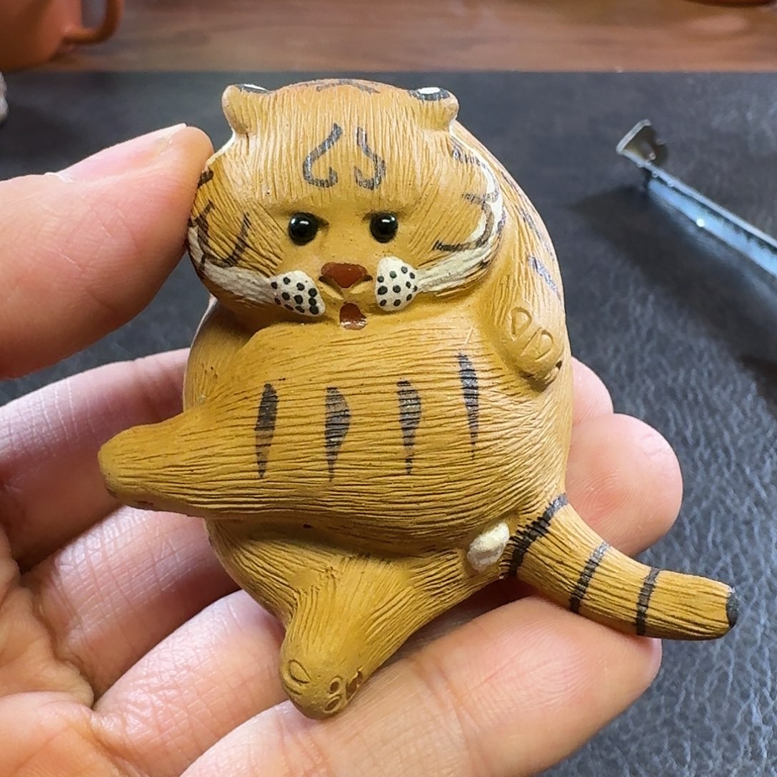 紫砂茶宠有趣紫砂老虎猫